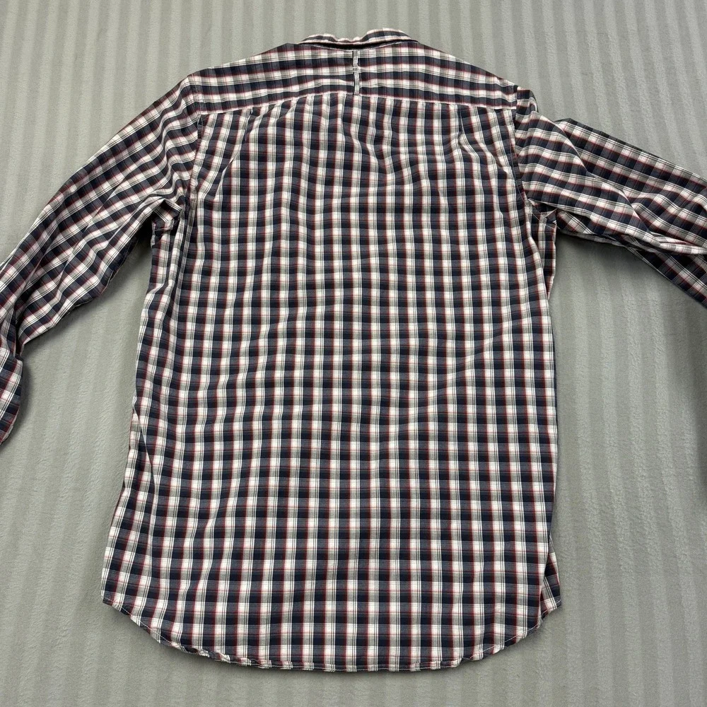 Banana Republic Oxford Dress Shirt Mens MT Medium Tall Plaid Multicolor